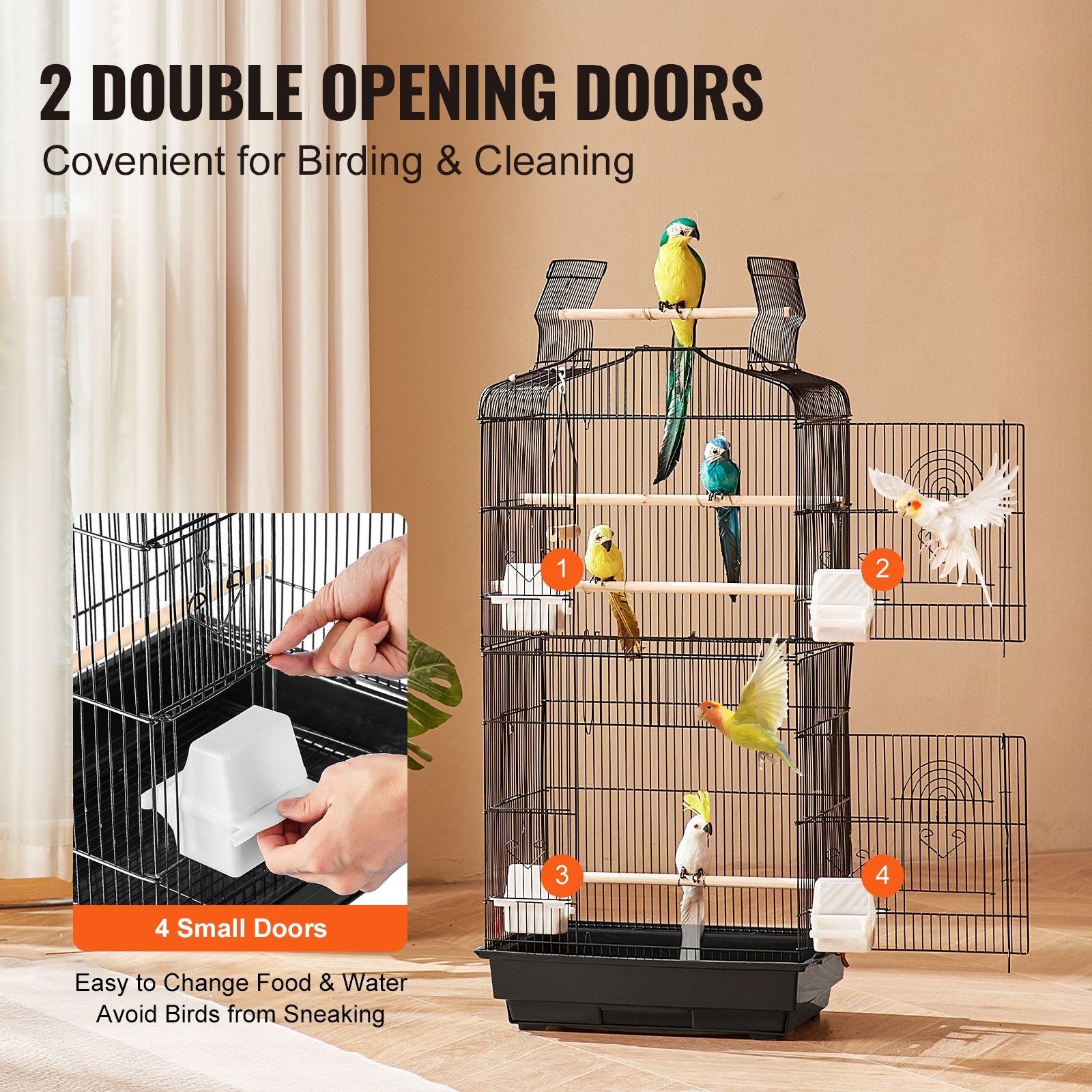 Bird Flight Cage 39 in Hanging Metal Parakeet Cage for Cockatiels Parrot V952-ZMSDXNLL18W1NRKCNV0