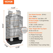 Bird Flight Cage 39 in Hanging Metal Parakeet Cage for Cockatiels Parrot V952-ZMSDXNLL18W1NRKCNV0