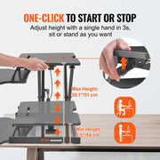 Standing Desk Converter, Two-Tier Stand up Desk Riser, 800 mm Large Sit to Stand Desk Converter,140-510 mm V952-ZMSJTSDXSX315ZZZAV0