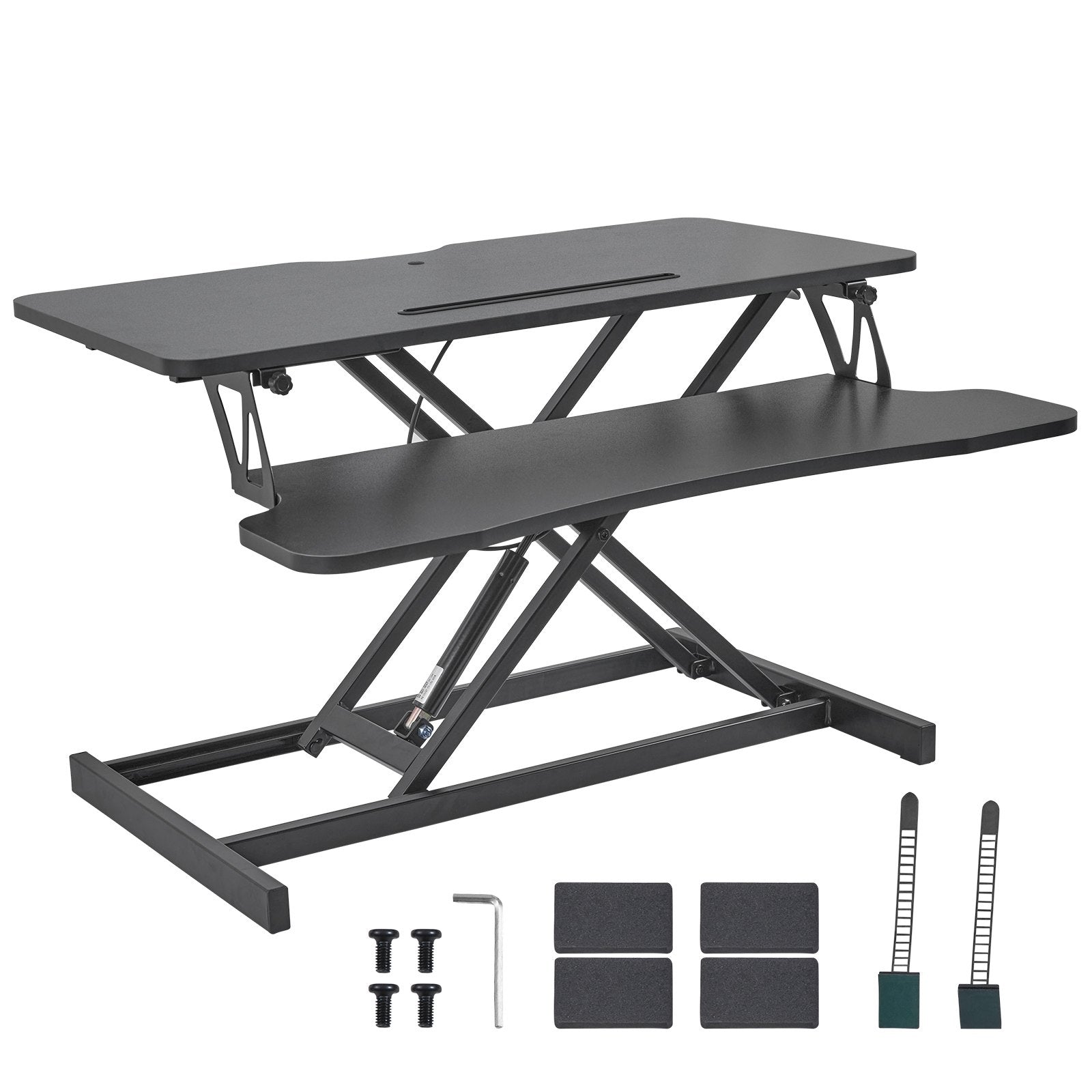 Standing Desk Converter, Two-Tier Stand up Desk Riser, 800 mm Large Sit to Stand Desk Converter,140-510 mm V952-ZMSJTSDXSX315ZZZAV0