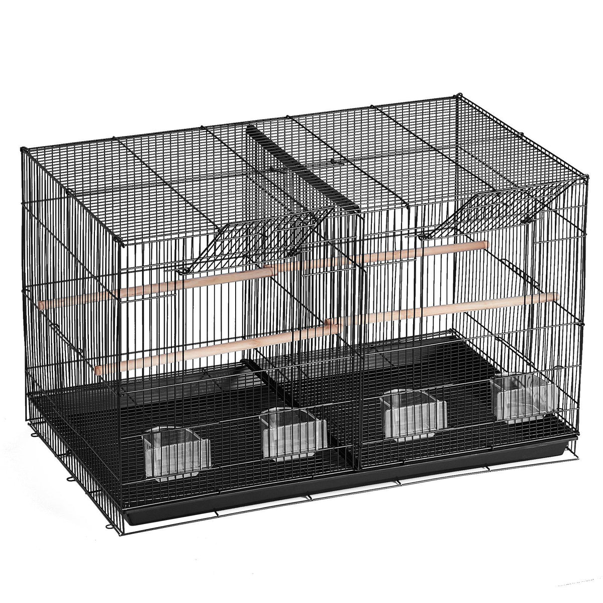 Bird Cage, 18 in, Small Parakeet Cage with Divider, Sturdy Metal Bird Flight Cage, Travel Birdcage with 5 V952-ZMSMNNL31191DY8JTV0