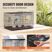 Bird Cage, 18 in, Small Parakeet Cage with Divider, Sturdy Metal Bird Flight Cage, Travel Birdcage with 5 V952-ZMSMNNL31191DY8JTV0