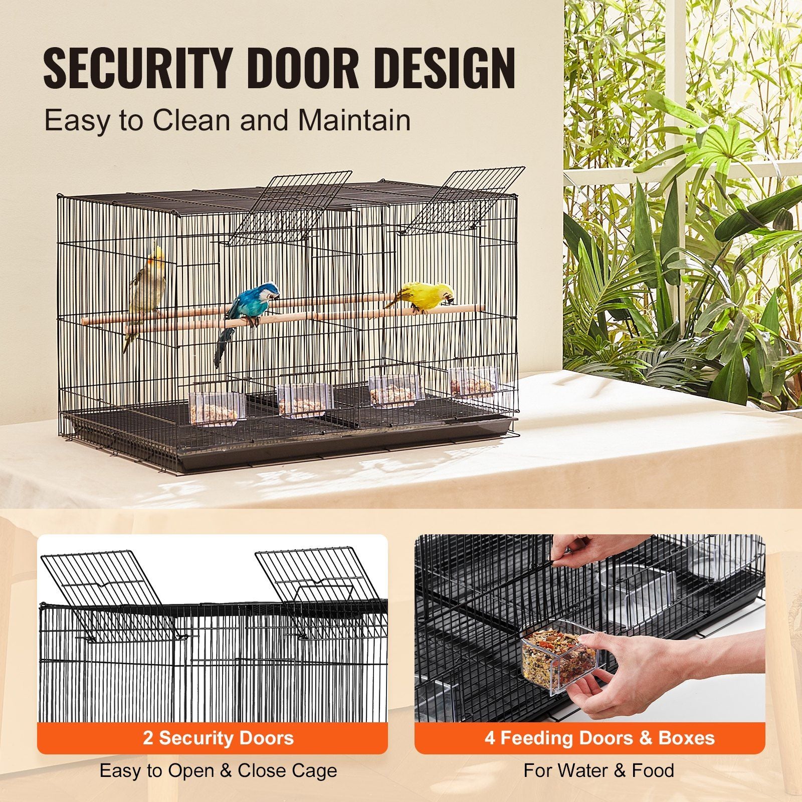Bird Cage, 18 in, Small Parakeet Cage with Divider, Sturdy Metal Bird Flight Cage, Travel Birdcage with 5 V952-ZMSMNNL31191DY8JTV0