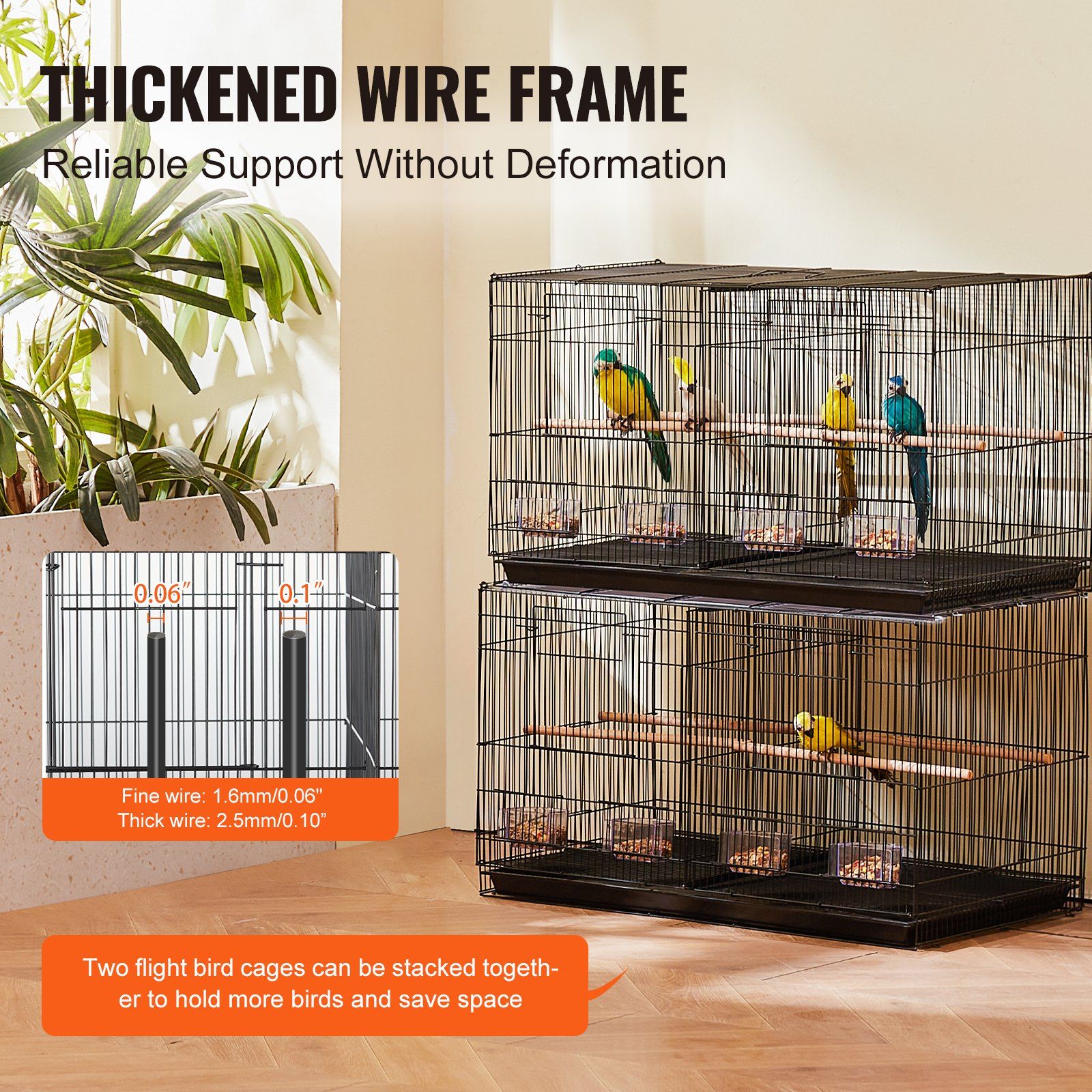 Bird Cage, 18 in, Small Parakeet Cage with Divider, Sturdy Metal Bird Flight Cage, Travel Birdcage with 5 V952-ZMSMNNL31191DY8JTV0