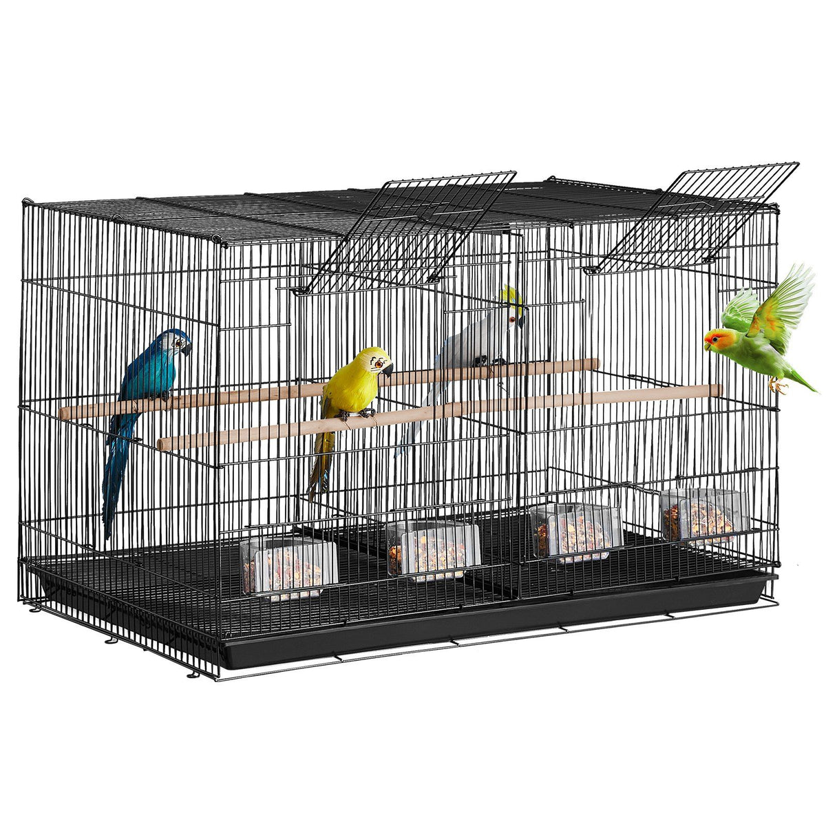Bird Cage, 18 in, Small Parakeet Cage with Divider, Sturdy Metal Bird Flight Cage, Travel Birdcage with 5 V952-ZMSMNNL31191DY8JTV0