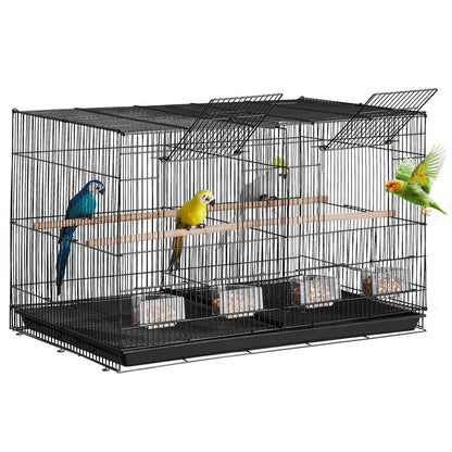 Bird Cage, 18 in, Small Parakeet Cage with Divider, Sturdy Metal Bird Flight Cage, Travel Birdcage with 5 V952-ZMSMNNL31191DY8JTV0