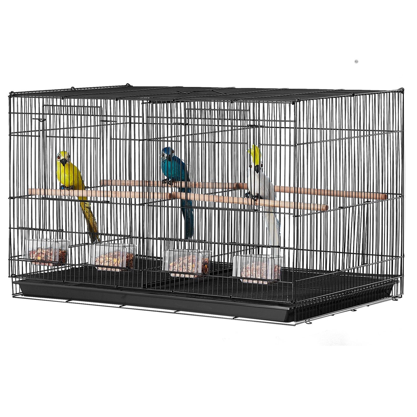 Bird Cage, 18 in, Small Parakeet Cage with Divider, Sturdy Metal Bird Flight Cage, Travel Birdcage with 5 V952-ZMSMNNL31191DY8JTV0