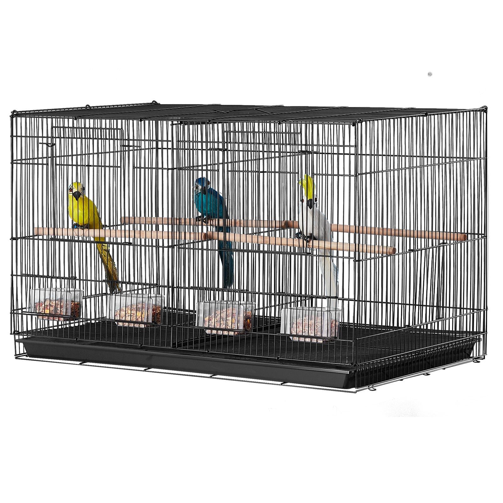 Bird Cage, 18 in, Small Parakeet Cage with Divider, Sturdy Metal Bird Flight Cage, Travel Birdcage with 5 V952-ZMSMNNL31191DY8JTV0