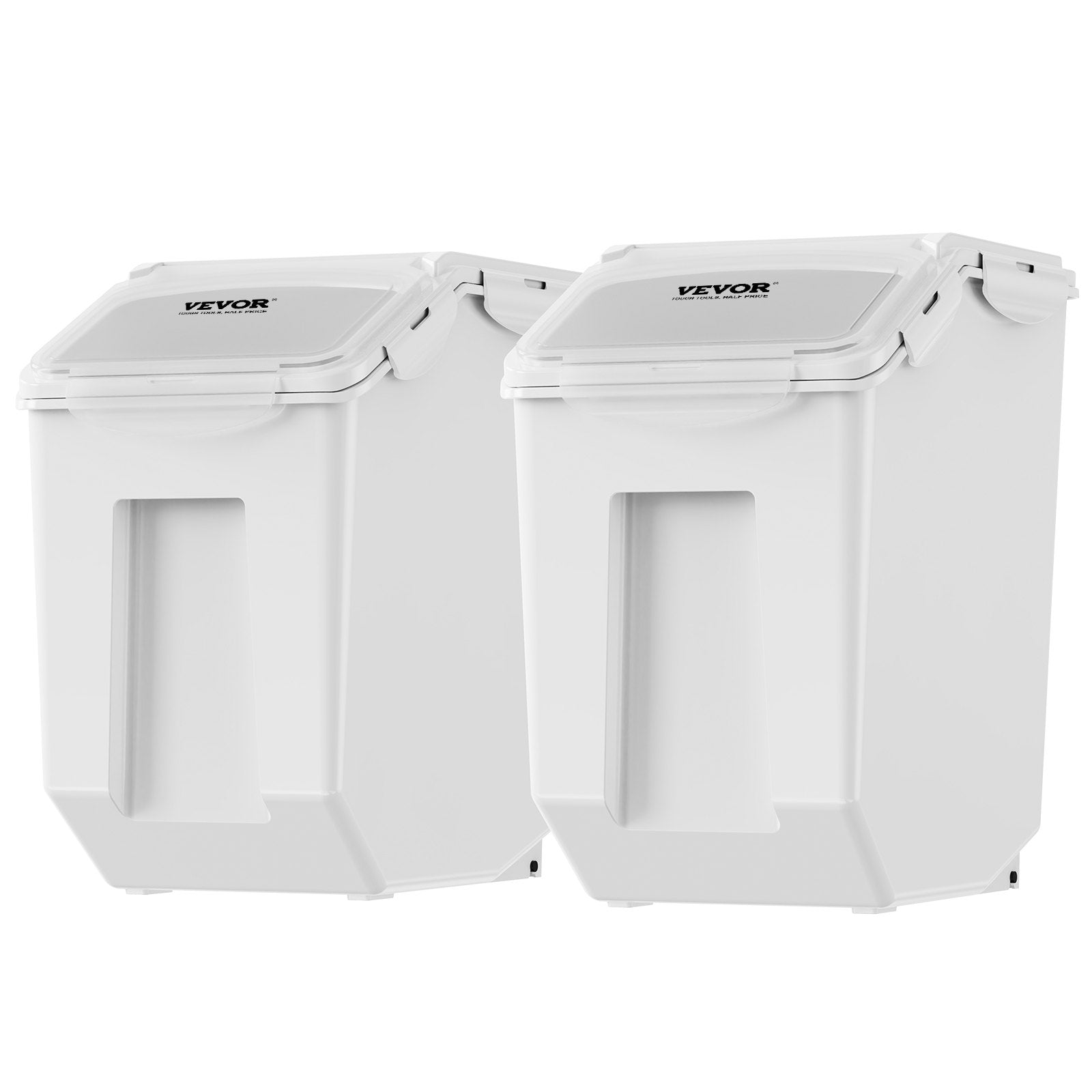 Ingredient Storage Bin, 2 x 15L Dispenser Bin with 2 Measuring Cups, Attachable Casters and Airtight Lid, 2 V952-ZMXMX215L2CHMATLFV0