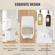 Ingredient Storage Bin, 2 x 15L Dispenser Bin with 2 Measuring Cups, Attachable Casters and Airtight Lid, 2 V952-ZMXMX215L2CHMATLFV0