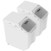 Ingredient Storage Bin, 2 x 15L Dispenser Bin with 2 Measuring Cups, Attachable Casters and Airtight Lid, 2 V952-ZMXMX215L2CHMATLFV0