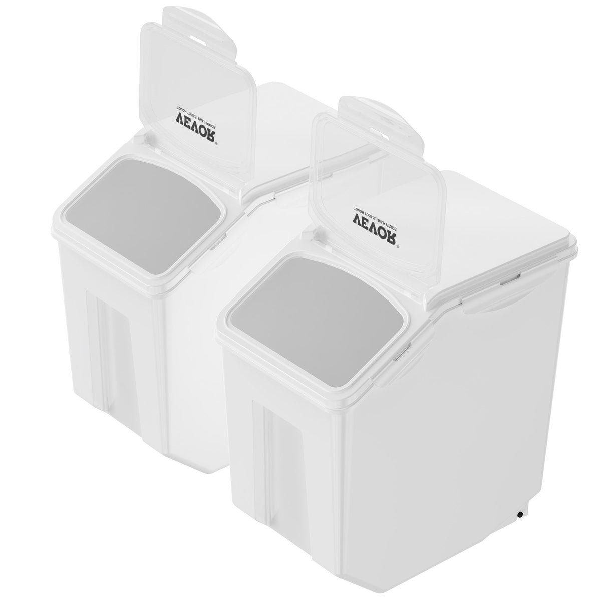 Ingredient Storage Bin, 2 x 15L Dispenser Bin with 2 Measuring Cups, Attachable Casters and Airtight Lid, 2 V952-ZMXMX215L2CHMATLFV0