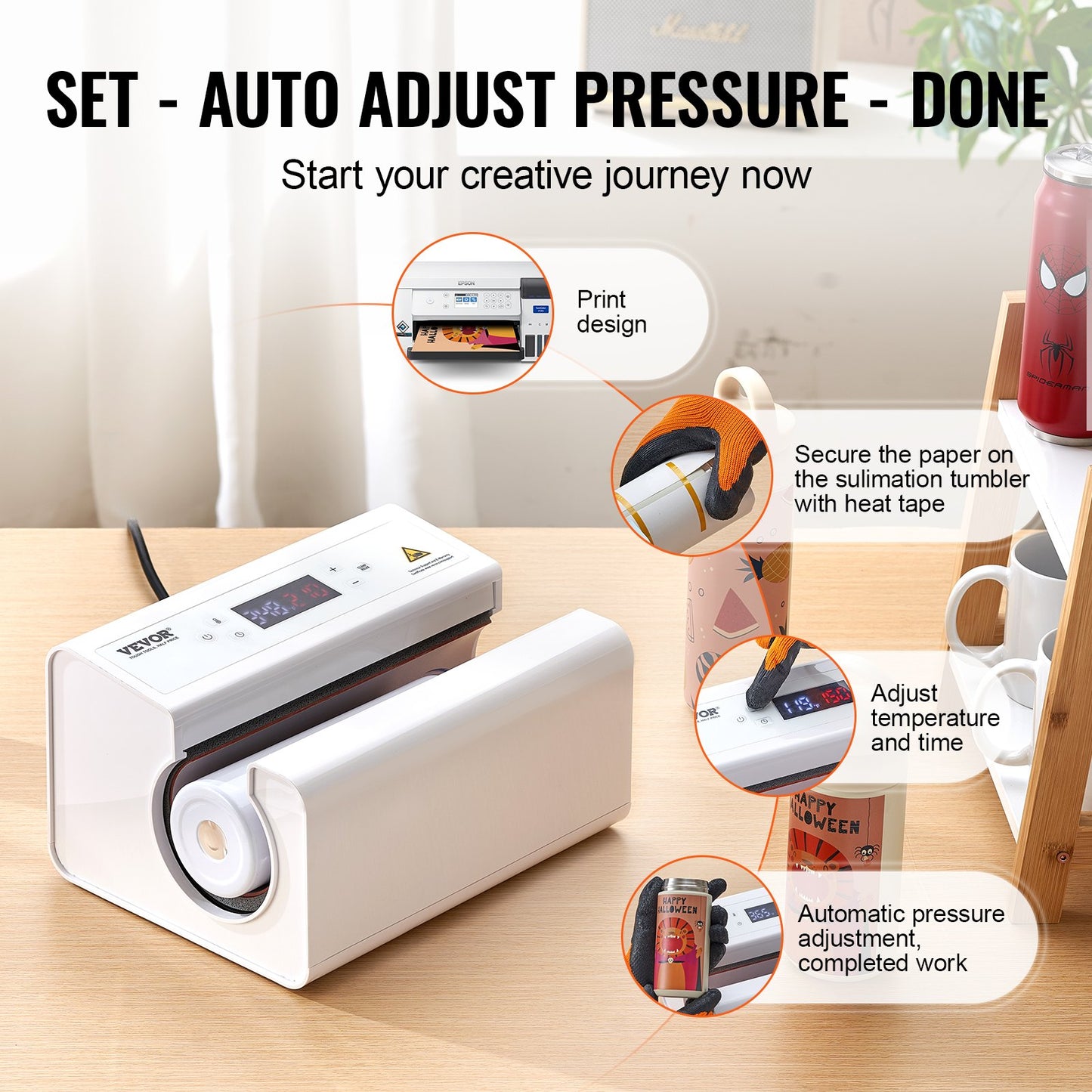 Auto Tumbler Heat Press Machine 325-887 ml Sublimation Mug Heat Press White V952-ZNKBJ30OZSLBSKYKRV3