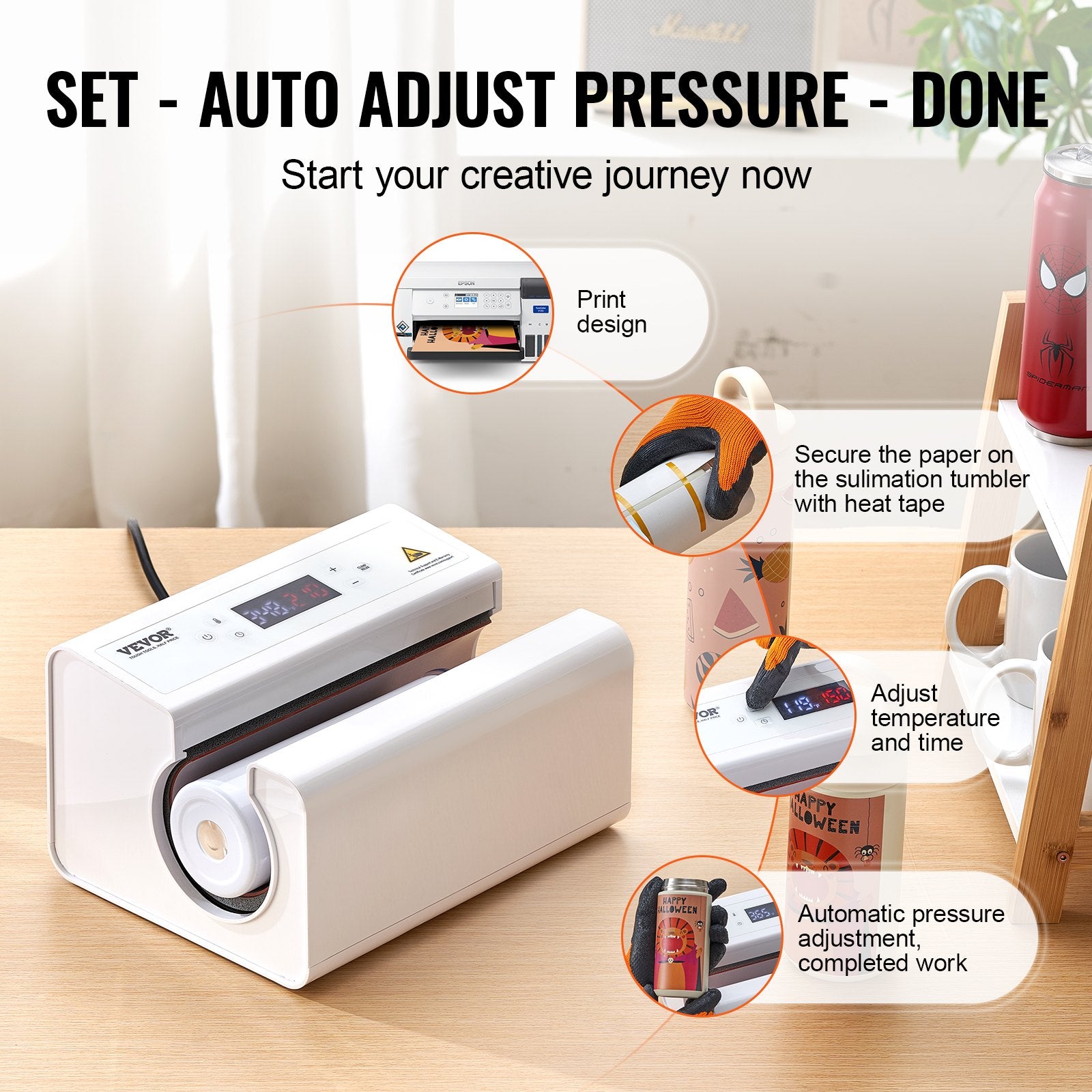 Auto Tumbler Heat Press Machine 325-887 ml Sublimation Mug Heat Press White V952-ZNKBJ30OZSLBSKYKRV3