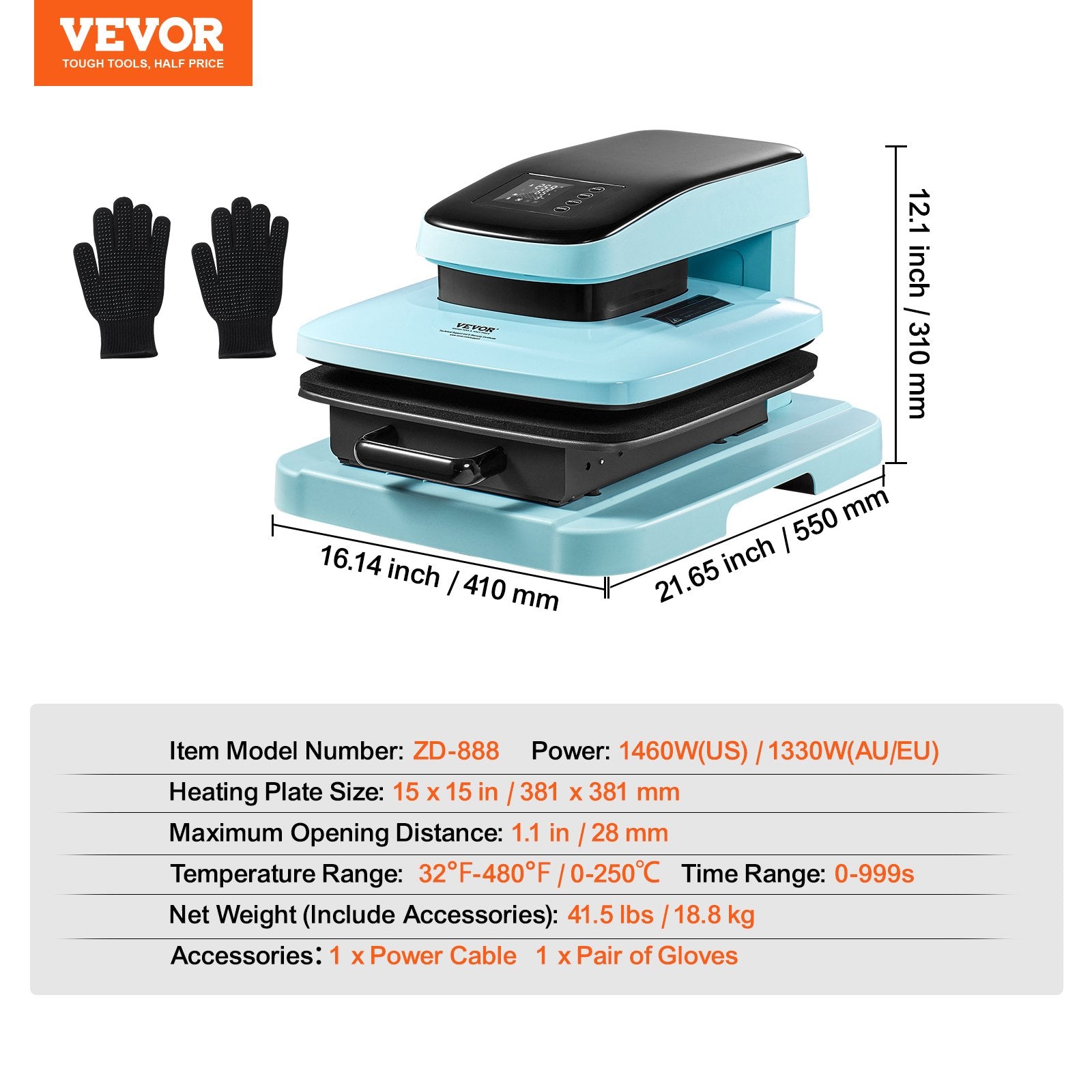 Auto Heat Press Machine, 15 x 15 in Smart T Shirt Press Machine with Auto Release, Heats Up Fast and Evenly, V952-ZNRYJSJS15X1Z8544V3