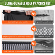 Golf Net, 10x7ft All in 1 Practice Net, Indoor Outdoor Home Golf Swing Training, Golf Hitting Aid Net with V952-ZPK10X7YCTZD9HZMBV0