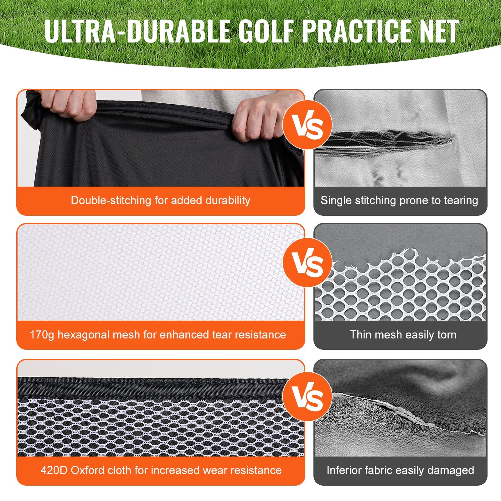 Golf Net, 10x7ft All in 1 Practice Net, Indoor Outdoor Home Golf Swing Training, Golf Hitting Aid Net with V952-ZPK10X7YCTZD9HZMBV0