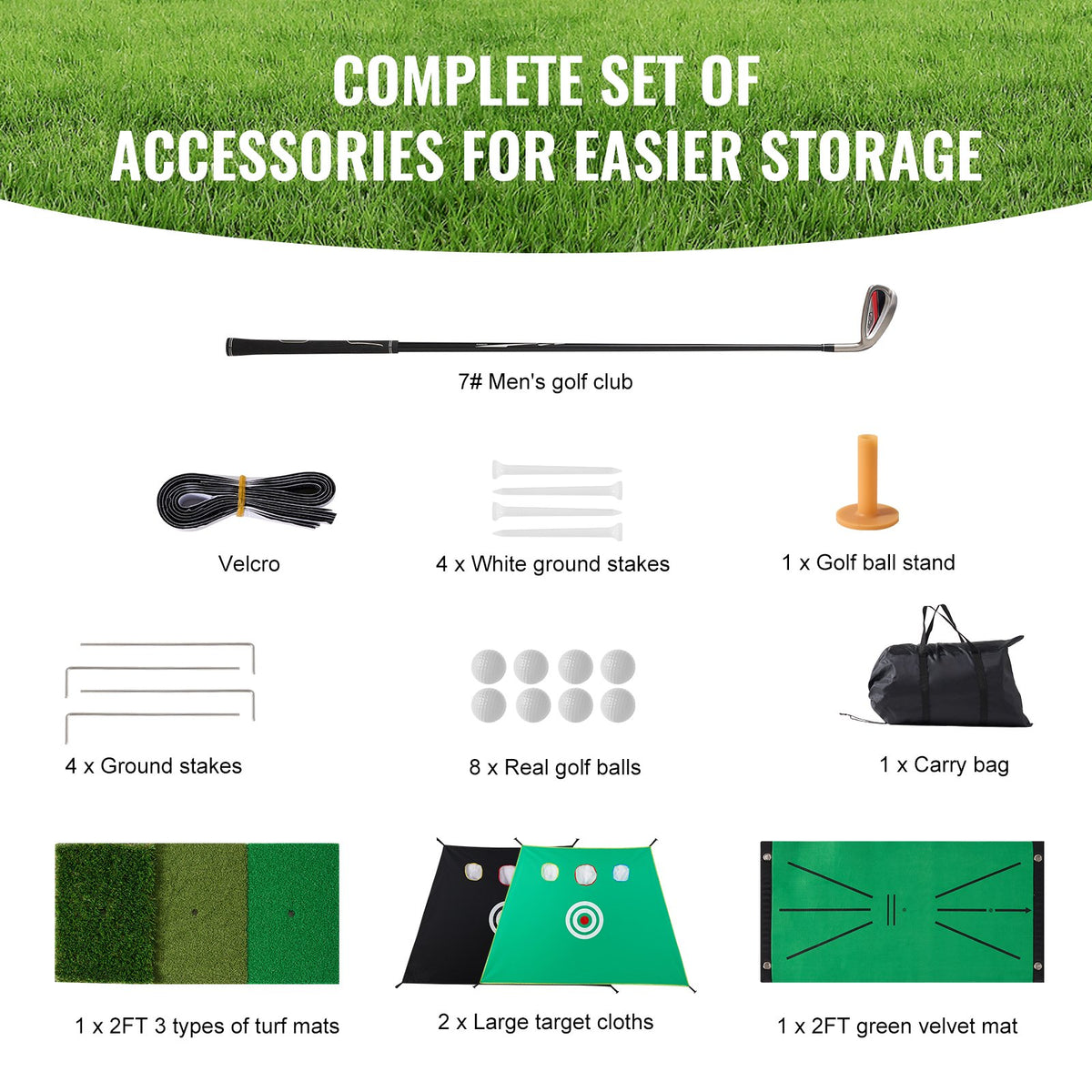 Golf Net, 10x7ft All in 1 Practice Net, Indoor Outdoor Home Golf Swing Training, Golf Hitting Aid Net with V952-ZPK10X7YCTZD9HZMBV0