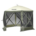 Pop Up Gazebo Tent, Pop-Up Screen Tent 6 Sided Canopy Sun Shelter with 6 Removable Privacy Wind Cloths & Mesh V952-ZPSLTJLS10X1F6ZWMV0