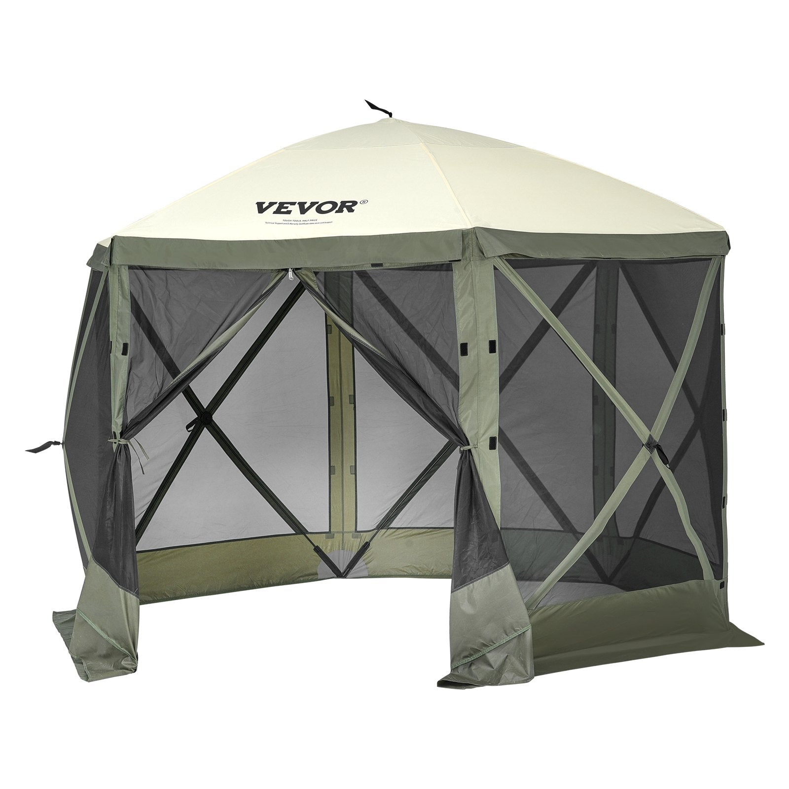 Pop Up Gazebo Tent, Pop-Up Screen Tent 6 Sided Canopy Sun Shelter with 6 Removable Privacy Wind Cloths & Mesh V952-ZPSLTJLS10X1F6ZWMV0