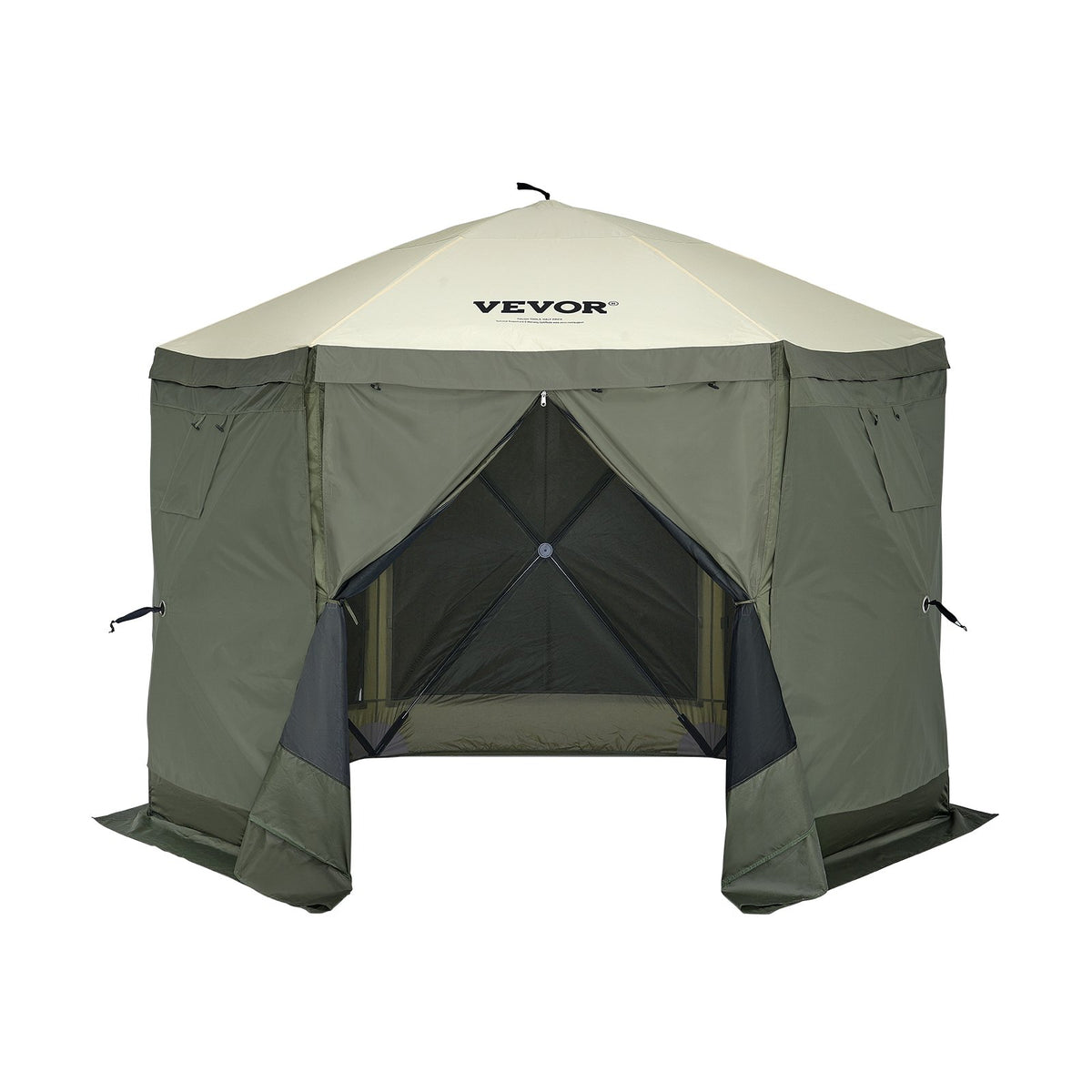 Pop Up Gazebo Tent, Pop-Up Screen Tent 6 Sided Canopy Sun Shelter with 6 Removable Privacy Wind Cloths & Mesh V952-ZPSLTJLS10X1F6ZWMV0