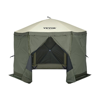 Pop Up Gazebo Tent, Pop-Up Screen Tent 6 Sided Canopy Sun Shelter with 6 Removable Privacy Wind Cloths & Mesh V952-ZPSLTJLS10X1F6ZWMV0
