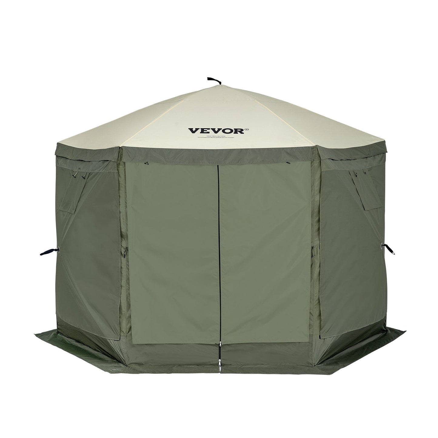 Pop Up Gazebo Tent, Pop-Up Screen Tent 6 Sided Canopy Sun Shelter with 6 Removable Privacy Wind Cloths & Mesh V952-ZPSLTJLS10X1F6ZWMV0