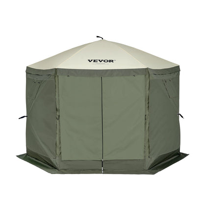 Pop Up Gazebo Tent, Pop-Up Screen Tent 6 Sided Canopy Sun Shelter with 6 Removable Privacy Wind Cloths & Mesh V952-ZPSLTJLS10X1F6ZWMV0