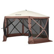 Pop Up Gazebo Tent, Pop-Up Screen Tent 6 Sided Canopy Sun Shelter with 6 Removable Privacy Wind Cloths & Mesh V952-ZPSLTJLS115X602MGV0