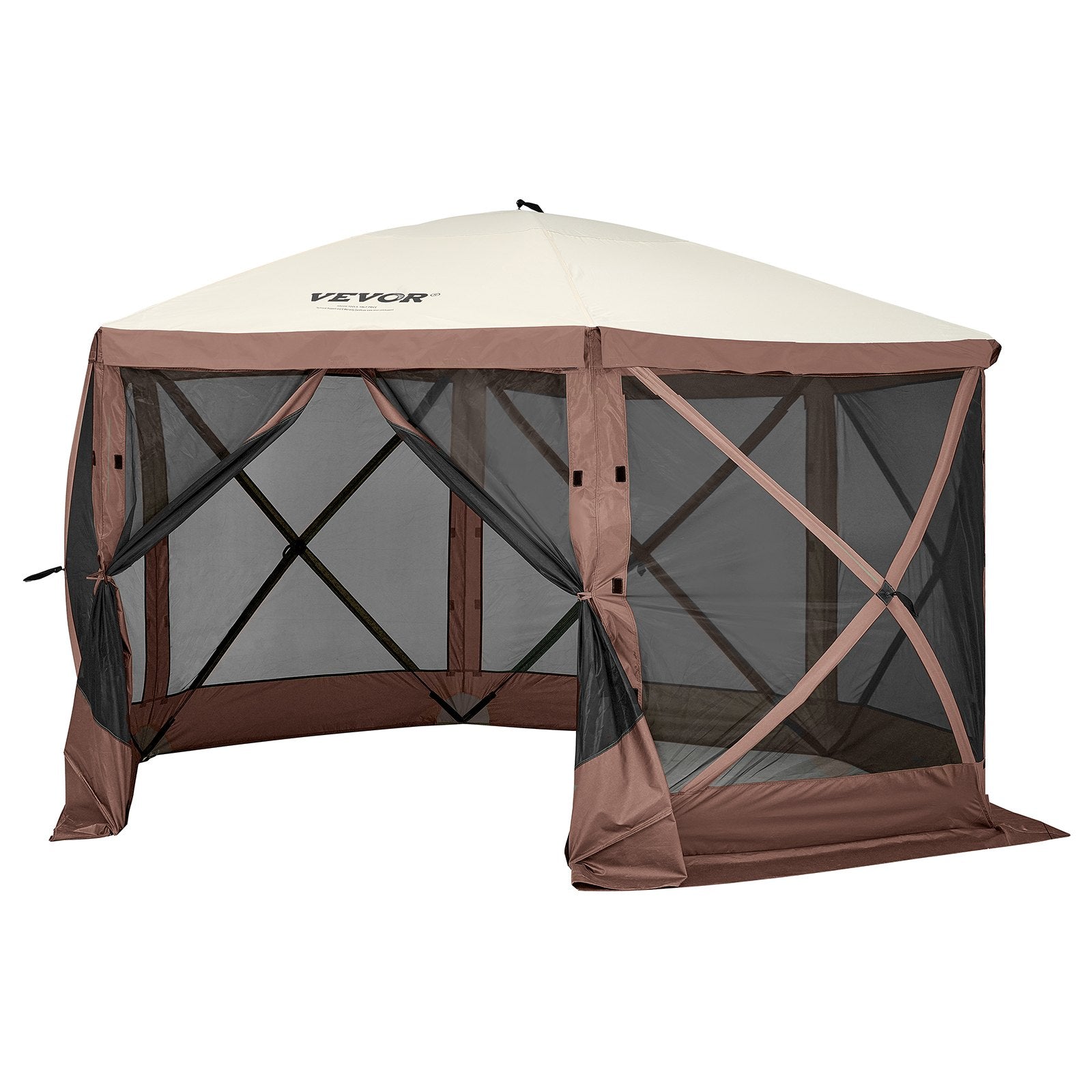 Pop Up Gazebo Tent, Pop-Up Screen Tent 6 Sided Canopy Sun Shelter with 6 Removable Privacy Wind Cloths & Mesh V952-ZPSLTJLS115X602MGV0