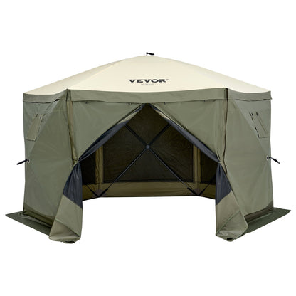 Pop Up Gazebo Tent, Pop-Up Screen Tent 6 Sided Canopy Sun Shelter with 6 Removable Privacy Wind Cloths & Mesh V952-ZPSLTJLS12X1117M6V0