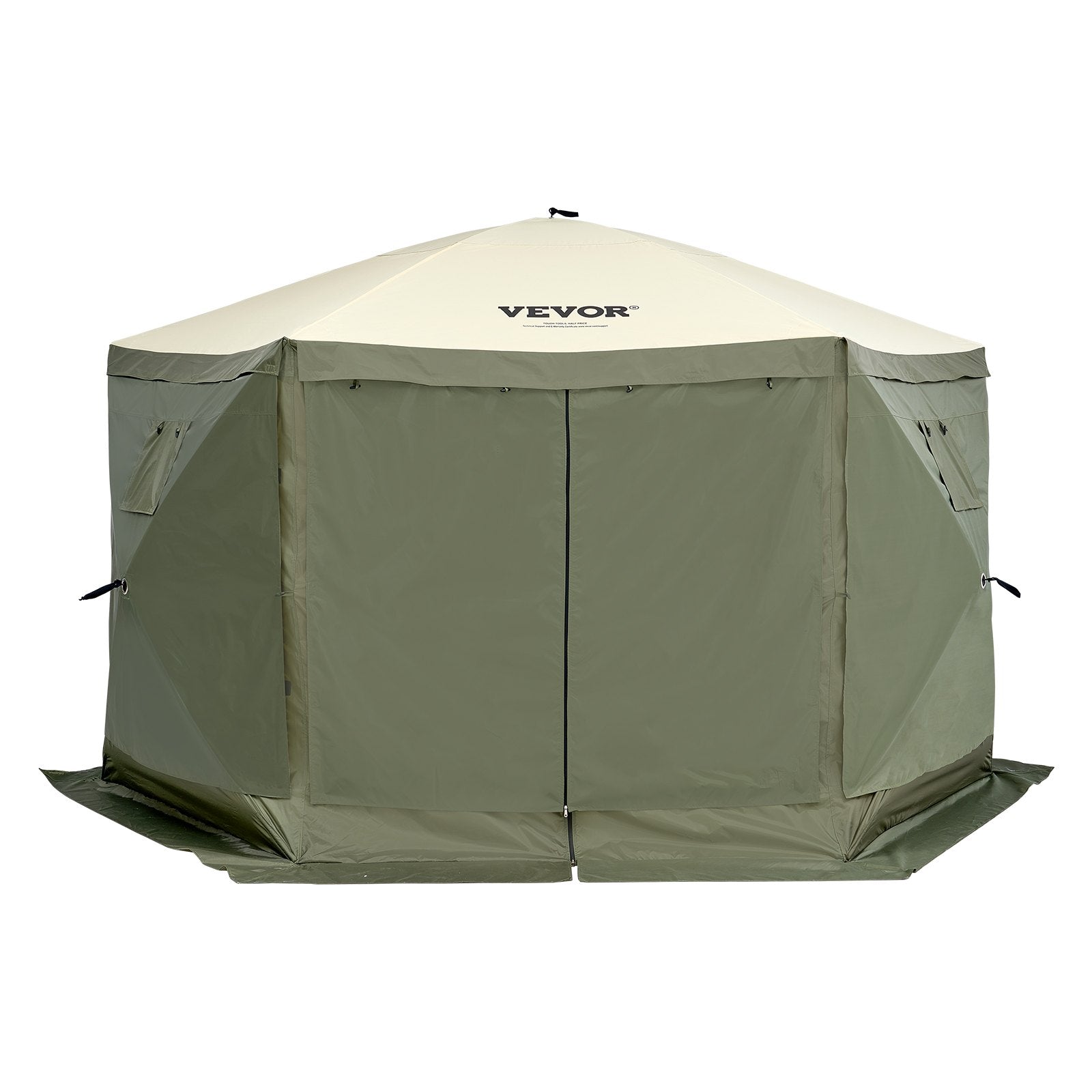 Pop Up Gazebo Tent, Pop-Up Screen Tent 6 Sided Canopy Sun Shelter with 6 Removable Privacy Wind Cloths & Mesh V952-ZPSLTJLS12X1117M6V0