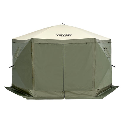 Pop Up Gazebo Tent, Pop-Up Screen Tent 6 Sided Canopy Sun Shelter with 6 Removable Privacy Wind Cloths & Mesh V952-ZPSLTJLS12X1117M6V0
