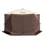 Pop Up Gazebo Tent, Pop-Up Screen Tent 6 Sided Canopy Sun Shelter with 6 Removable Privacy Wind Cloths & Mesh V952-ZPSLTZS125X1X8KS1V0
