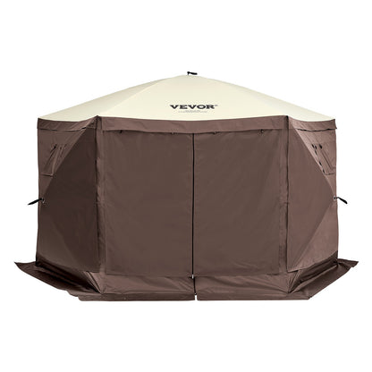 Pop Up Gazebo Tent, Pop-Up Screen Tent 6 Sided Canopy Sun Shelter with 6 Removable Privacy Wind Cloths & Mesh V952-ZPSLTZS125X1X8KS1V0