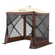 Pop Up Gazebo Tent, Pop-Up Screen Tent 4 Sided Canopy Sun Shelter with 4 Removable Privacy Wind Cloths & Mesh V952-ZPSLTZS6X6FTW9616V0