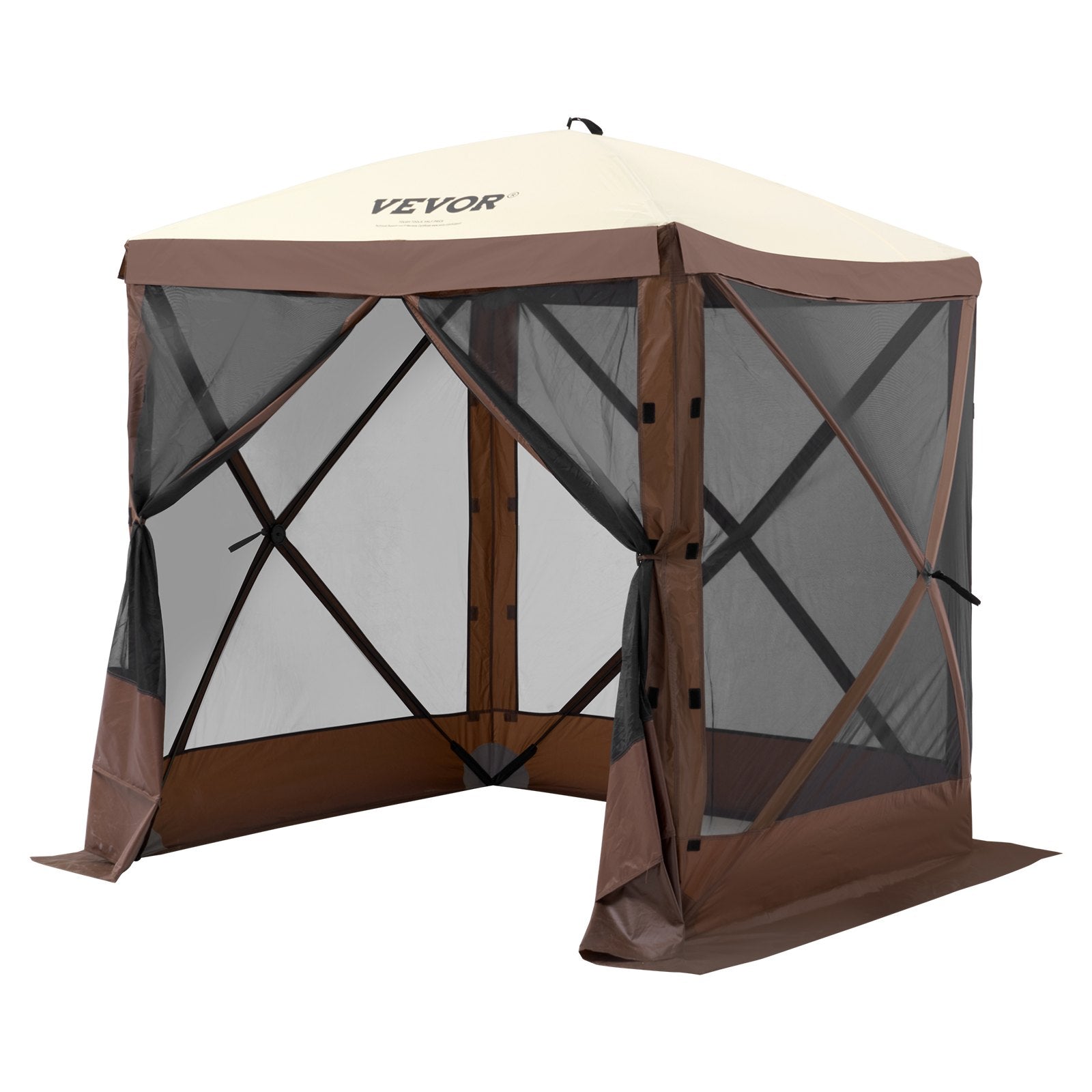Pop Up Gazebo Tent, Pop-Up Screen Tent 4 Sided Canopy Sun Shelter with 4 Removable Privacy Wind Cloths & Mesh V952-ZPSLTZS6X6FTW9616V0