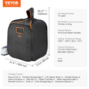 Portable Steam Sauna Tent 1000W Personal Spa Loss Weight Detox Therapy, 800x800x1000 mm V952-ZQBXSSNBSS10KT48LV3
