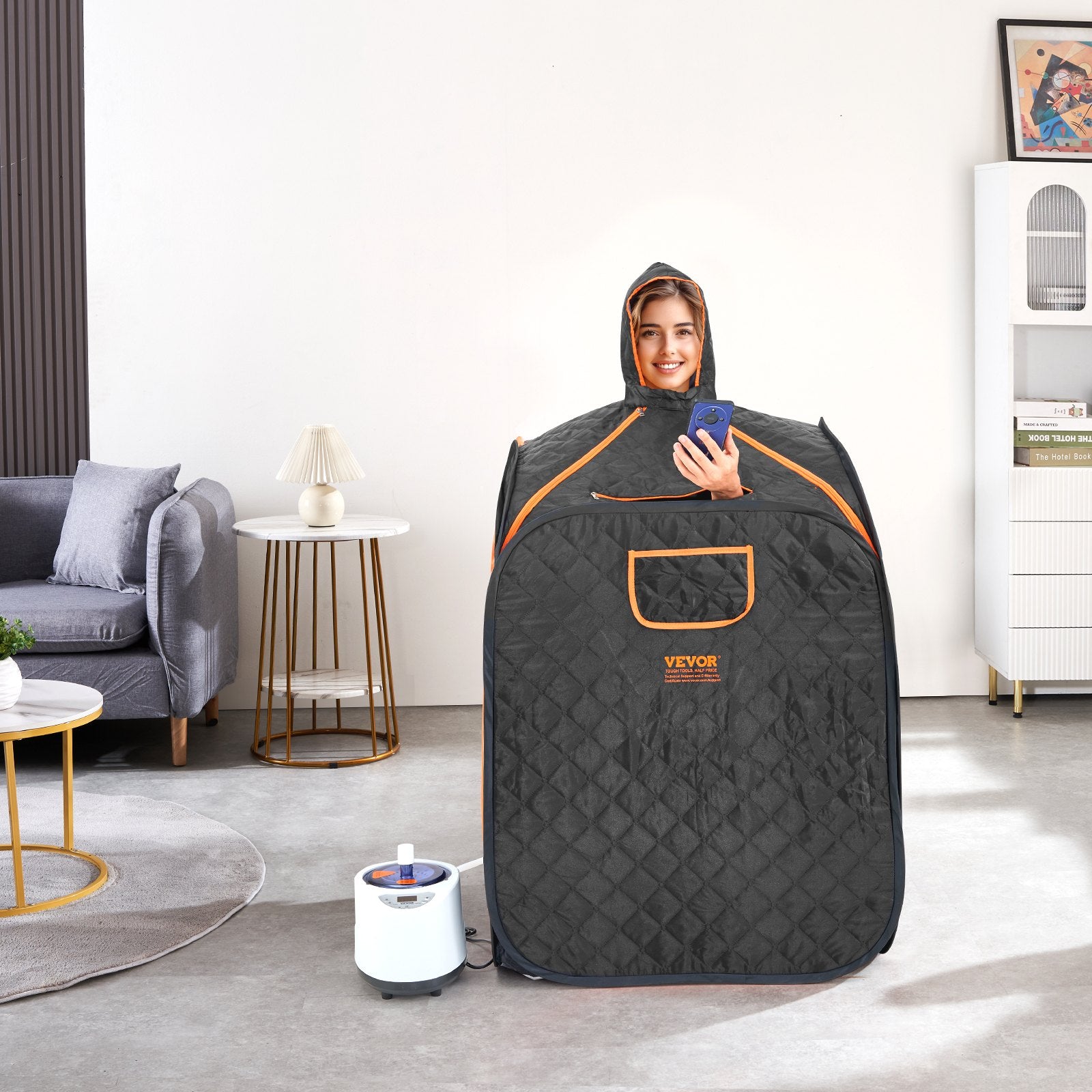 Portable Steam Sauna Tent 1000W Personal Spa Loss Weight Detox Therapy, 800x800x1000 mm V952-ZQBXSSNBSS10KT48LV3