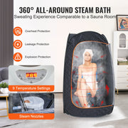 1000W Personal Steam Sauna Tent Loss Weight Detox Therapy Spa Compact, 800 x 800 x 1330 mm V952-ZQBXSSNJCS10GT3XTV3