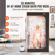 Portable Steam Sauna Tent Full Size 1000W Personal Sauna Blanket W/ Chair, 880 x 880 x 1600 mm V952-ZQBXSSNQCCS14E7Q1V3