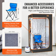 Portable Steam Sauna Tent Full Size 1000W Personal Sauna Blanket W/ Chair, 880 x 880 x 1600 mm V952-ZQBXSSNQCCS14E7Q1V3