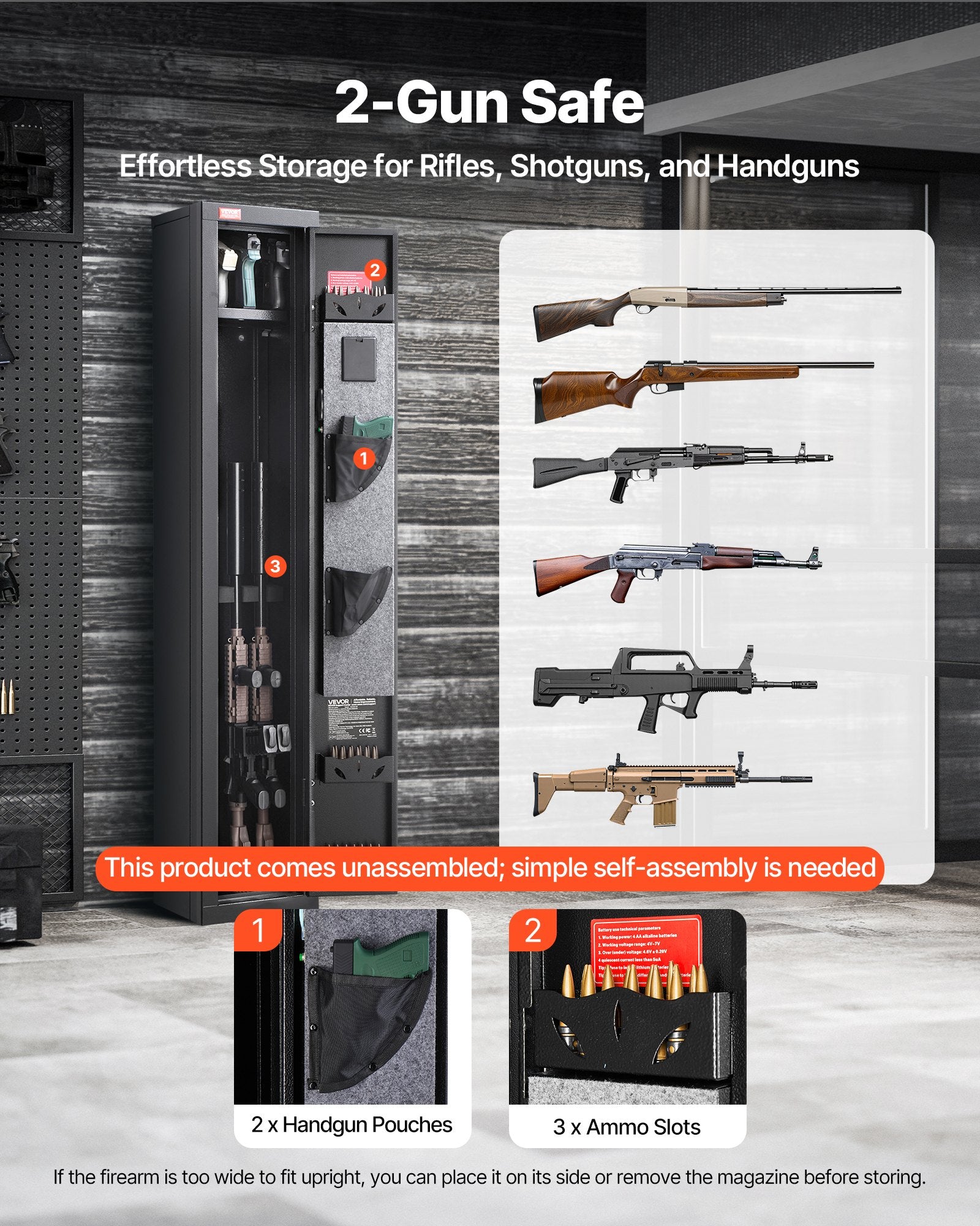 Gun Safe, Heavy Duty Cold-Rolled Steel Fireproof Rifle Cabinet with Digital Keypad & Key, Large Long Gun V952-ZQBXXCZLB11M5KHYC001V9