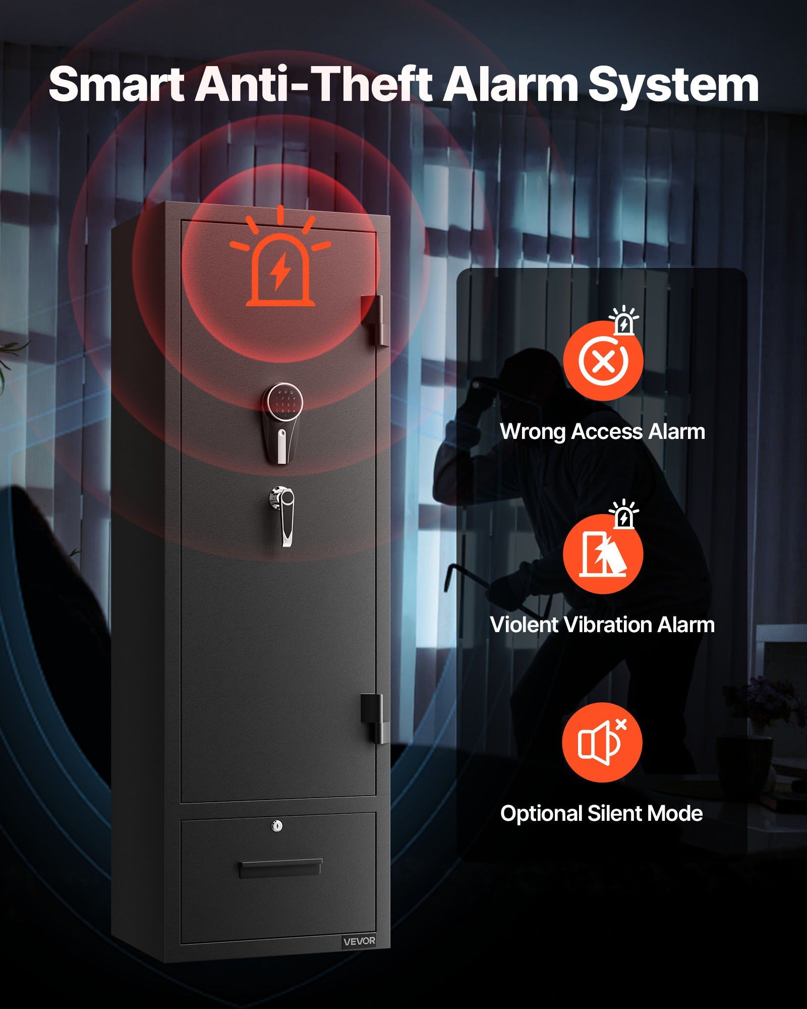 4 Gun Safe, Long Gun Cabinet for Rifles and Pistols, Quick Access Rifle Safe with 2 Ammo Slots, 2 Pistol V952-ZQBXXDCTS111B4B03001V9