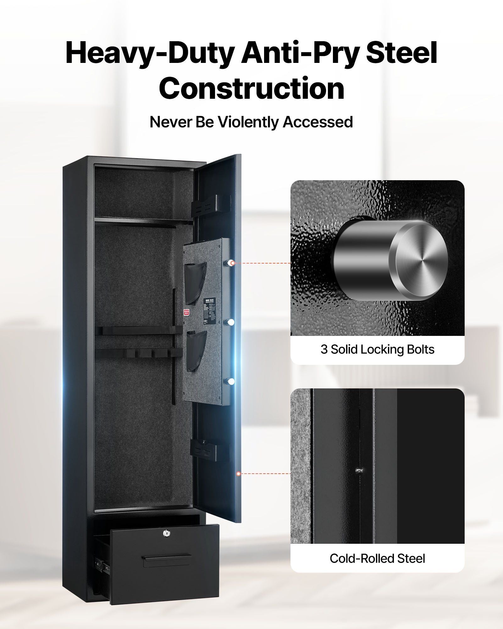 4 Gun Safe, Long Gun Cabinet for Rifles and Pistols, Quick Access Rifle Safe with 2 Ammo Slots, 2 Pistol V952-ZQBXXDCTS111B4B03001V9
