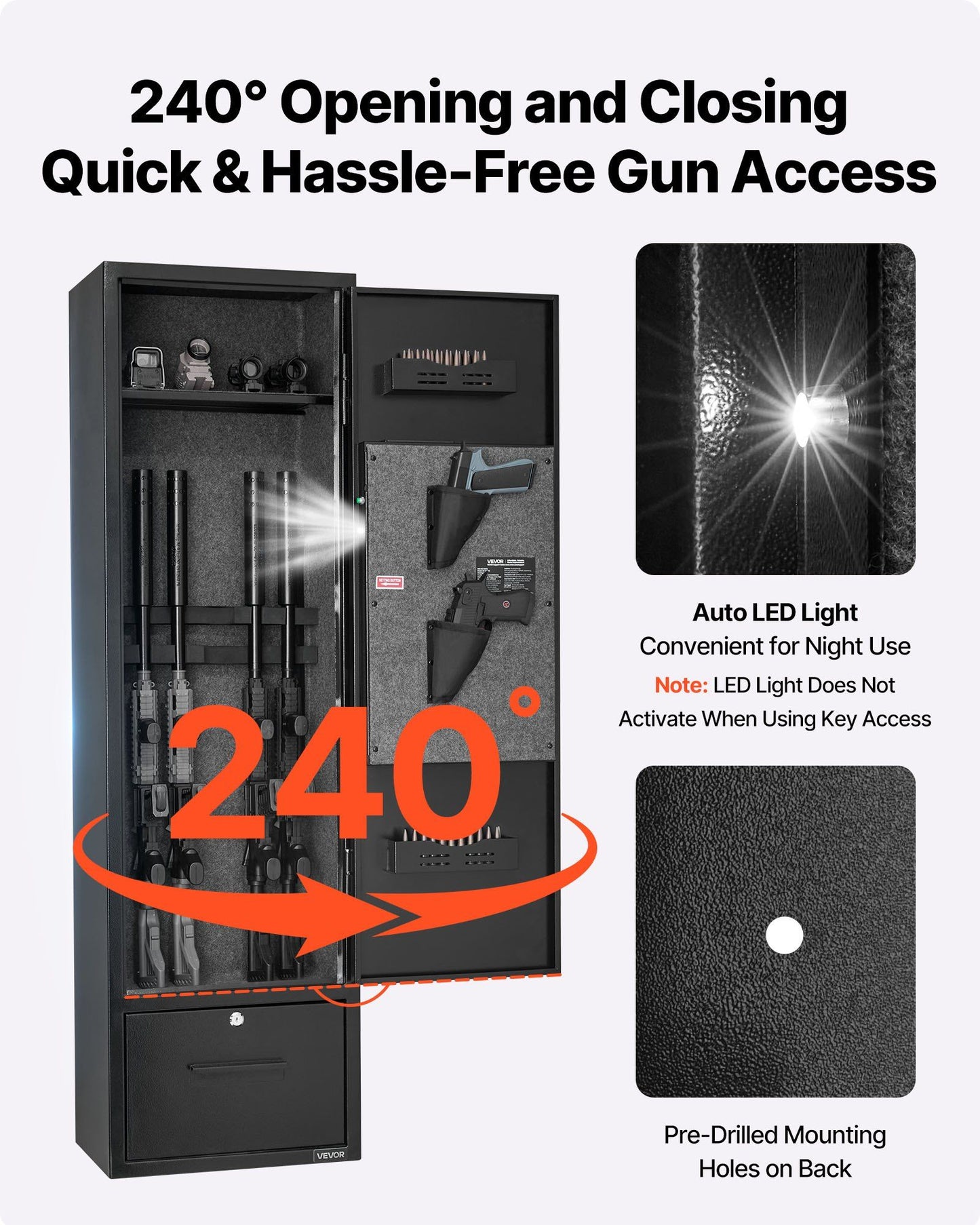 4 Gun Safe, Long Gun Cabinet for Rifles and Pistols, Quick Access Rifle Safe with 2 Ammo Slots, 2 Pistol V952-ZQBXXDCTS111B4B03001V9
