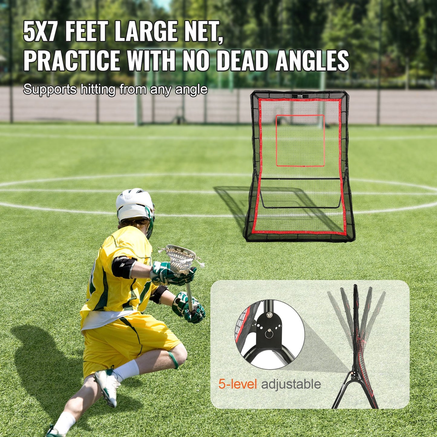 Lacrosse Rebounder for Backyard, 5x7 Ft Volleyball Bounce Back Net, Pitchback Throwback Baseball Softball V952-ZQGQFDWPEWK5TIDTVV0