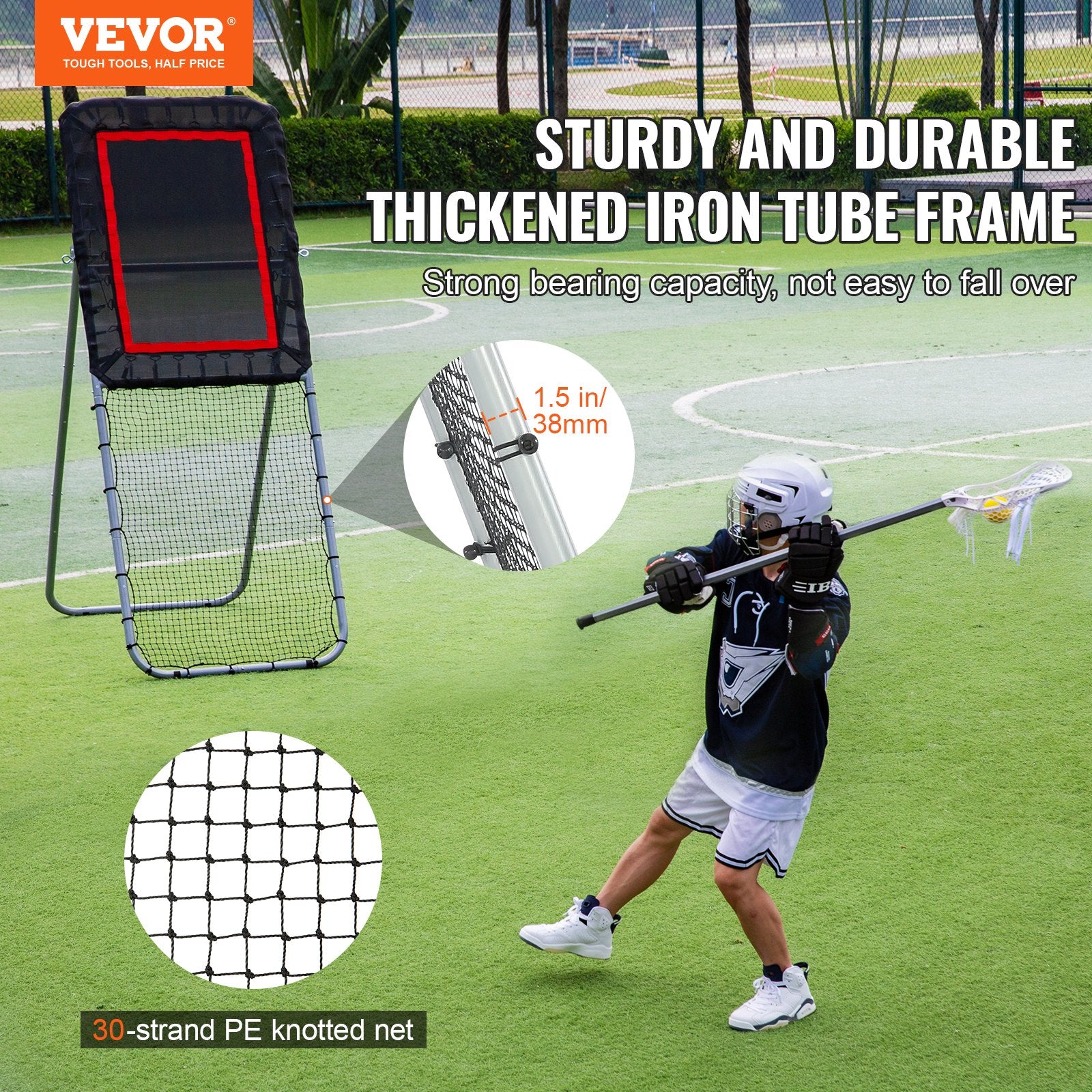 Folding Lacrosse Rebounder for Backyard, 3x8 Ft Volleyball Bounce Back Net, Pitchback Throwback Baseball V952-ZQGQFDWTCBWK30JVMV0