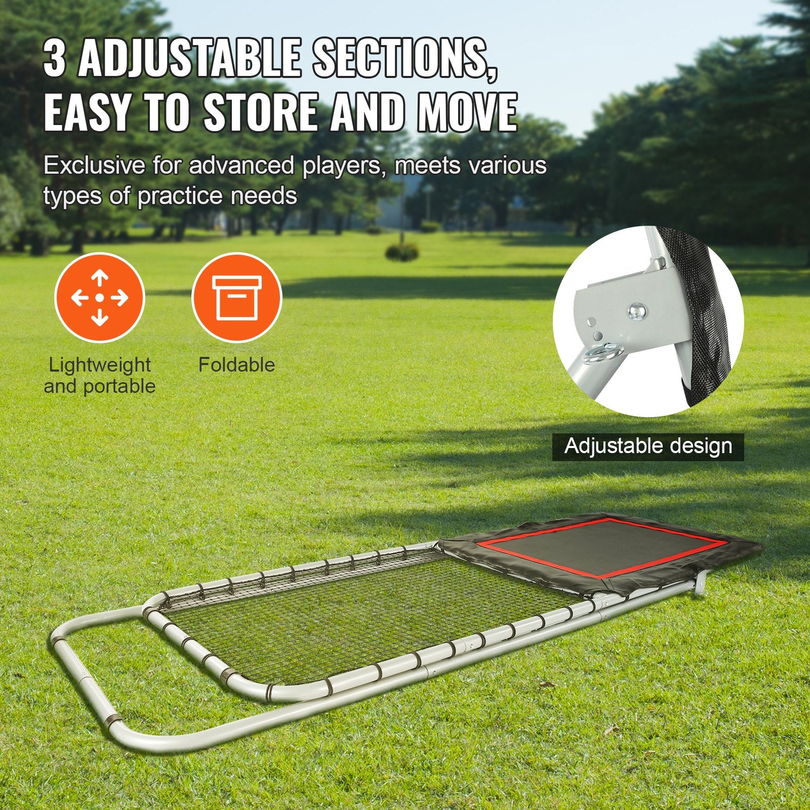 Folding Lacrosse Rebounder for Backyard, 3x8 Ft Volleyball Bounce Back Net, Pitchback Throwback Baseball V952-ZQGQFDWTCBWK30JVMV0