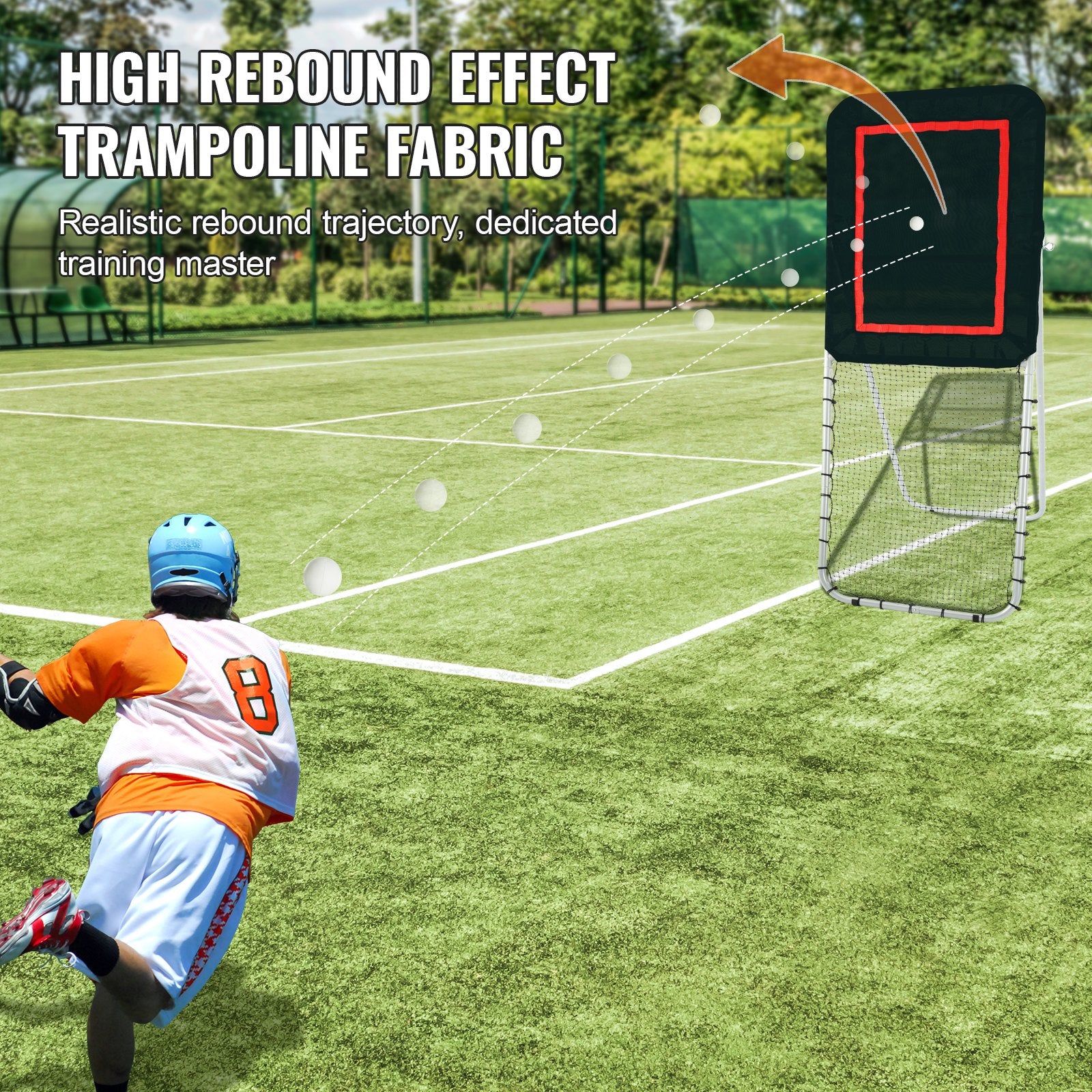 Folding Lacrosse Rebounder for Backyard, 3x8 Ft Volleyball Bounce Back Net, Pitchback Throwback Baseball V952-ZQGQFDWTCBWK30JVMV0
